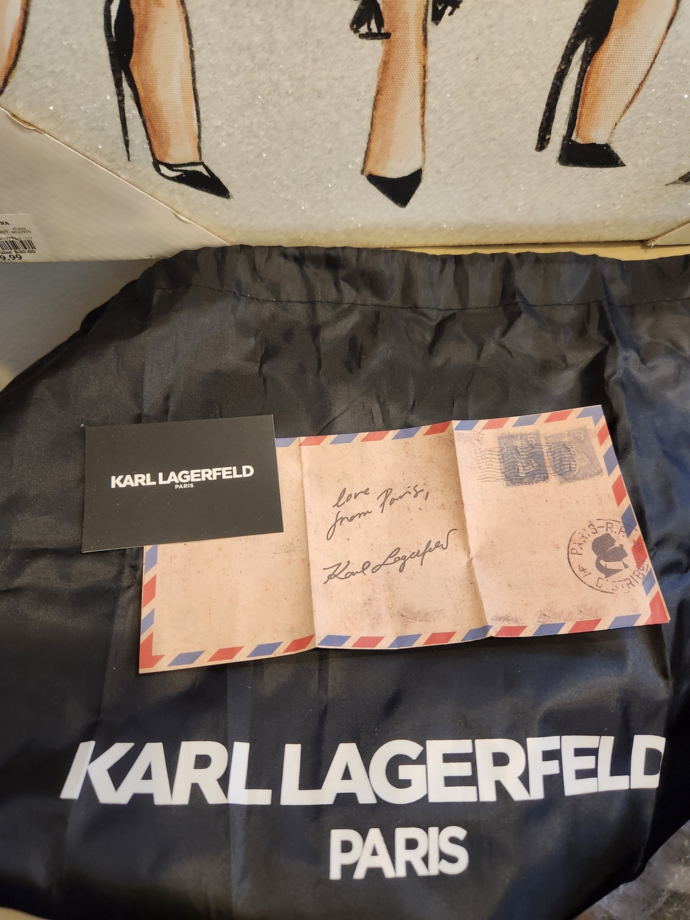 Karl Lagerfeld White & Natural Woven Drawstring Bucket Bag W Charms NWT - Picture 14 of 14